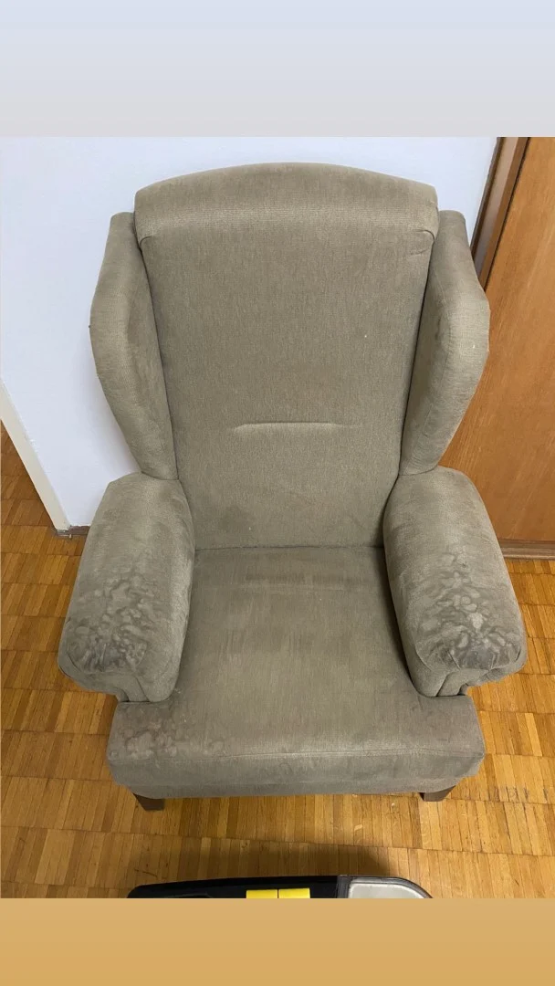 siva kozna fotelja dubinsko pranje pre