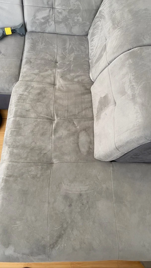 Siva ugaona garnitura dubinsko pranje pre